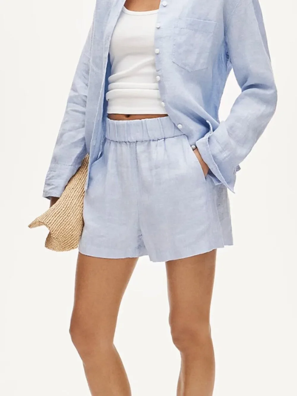 J Crew Tropez Linen Shorts - Medium - French Blue